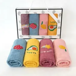 HOMHPLFE 4er Set Haarturban Mikrofaser, Schnelltrocknend, mit Knopf, Kinder-Haarturban, Super saugfähig