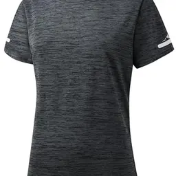 Peakwell Damen Sportshirt Kurzarm Atmungsaktiv (Schwarz, XXL)