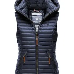 Navahoo Damen Steppweste Frühjahr Übergangsjacke in Navy (Gr. S)