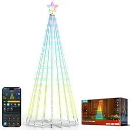 Govee Weihnachtsbaum Kegelleuchten 1,82m mit 316 RGBIC LEDs, App-Steuerung und 82+ Szenenmodi, wasserdicht für Halloween und Weihnachten