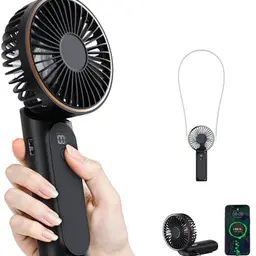 Tragbarer Mini-Ventilator - Wiederaufladbar, 180° Verstellbar, 6 Geschwindigkeiten, Powerbank-Funktion