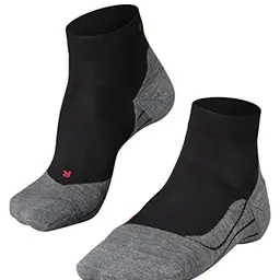 FALKE Herren Laufsocken RU4 Endurance Short M, antiblasen, Baumwolle, Schwarz, Größe 44-45, 1 Paar