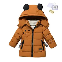 SXSHUN Jungen Winterjacke mit Abnehmbarer Kapuze - Verdickte Daunenjacke für Kinder 86