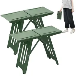 BOMOOMOO Klapphocker im Industriestil, faltbar für Outdoor und Garten (2 Stück, Grün)