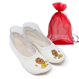 DanzaVinci Kinder Turnschläppchen Bleyer 1547-L mit Chiffonbeutel, Weiß, 34, rutschfest