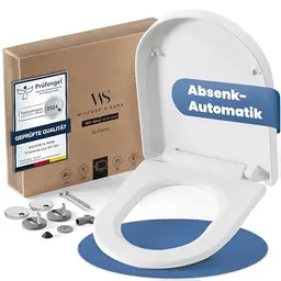 Wilford & Sons PREMIUM Toilettendeckel mit Absenkautomatik - Weißer D-Form Klodeckel, abnehmbar und leicht zu reinigen