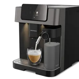 GRUNDIG KVA 7230 Kaffeevollautomat - 10 Kaffeespezialitäten, 13 Mahlgrade, kraftvoll, Schwarz/Dunkelsilber