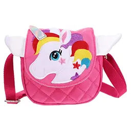 Handtasche für Mädchen - Cartoon Einhorn Umhängetasche, Rosy Oxford Stoff