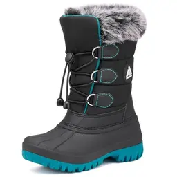 Mishansha Winterstiefel für Kinder, wasserdicht und rutschfest, in Schwarz/Blau, Gr. 29