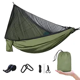 UPhitnis Hängematte Outdoor mit Moskitonetz, ultraleicht, 600lb Traglast, fallschirmnylon, ideal für Camping & Reise