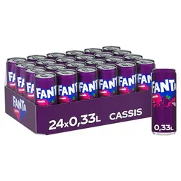 Fanta Cassis - erfrischende Limonade mit schwarzem Johannisbeersaft (24 x 330 ml)