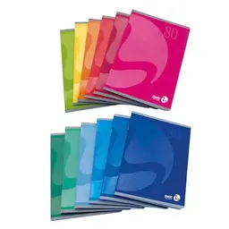 BM BeMore Color 80 Notizbuch, A5, linierte Seiten mit Rand, 80 g/m², 12 Stück