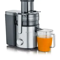 SEVERIN Entsafter, elektrische Saftmaschine mit 1.1L Saftbehälter, Edelstahl-Schwarz, 800 W