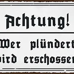 DekoDrom® Warnschild für Diebe – ACHTUNG! Plünderer werden erschossen – 20x30 cm für Wand & Tür