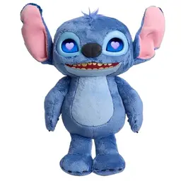 Just Play Disney Stitch interaktives Plüschtier, 34,3 cm, viele Soundeffekte, ausdrucksvolle LCD-Augen, ab 3 Jahren