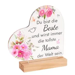Herzförmige Acryl-Plakette – Geschenk für Mama zum Muttertag