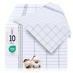 BARBONS Geschirrtücher 10er Set - 50x70 cm - Oeko-TEX - Waschbar bis 90°C - Anthrazit