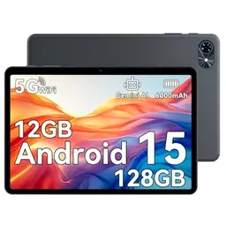 TABWEE 10 Zoll Android 15 Tablet - 12GB RAM, 128GB ROM, Gaming Tablet mit Face ID und 5G WiFi