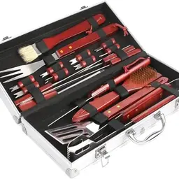 MAMIZO 18-teiliges BBQ Grillbesteck Set aus Edelstahl – Perfektes Geschenk für Männer, ideal für Garten und Camping