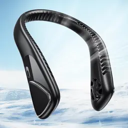 Jialexin Tragbarer Nackenventilator - Wiederaufladbarer, blattloser Ventilator mit 3 Geschwindigkeiten für Sport und Reisen (Schwarz)