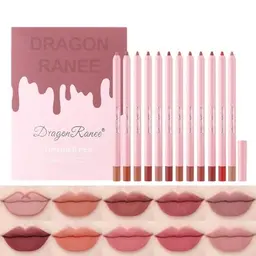 RoseFlower Matt Lipliner Set, 12 Farben, Langanhaltende Wasserfeste Lippenkonturenstifte