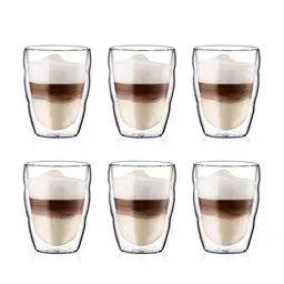 BODUM Pilatus Set mit 6 transparenten Thermo-Gläsern (25 cl)