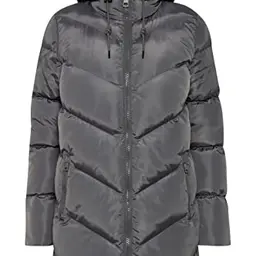 OXMO Naara Damen Wintermantel mit hochabschließendem Kragen, Größe M, Farbe Iron Gate