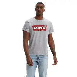 Levi's Herren T-Shirt mit Batwing Logo, Grau, Größe L