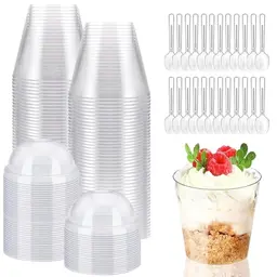 Woobroo 50 Dessertbecher 210 ml / 7 oz, wiederverwendbar für Mousse, Pudding, Eiscreme, Dessert, Party, Picknick, Weihnachten