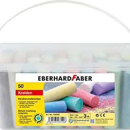 Eberhard Faber Straßenkreide 50er Eimer - 8 leuchtende Basicfarben