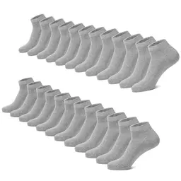 FALARY Sneaker Socken Herren & Damen 12er Pack, Kurze Halbsocken, Baumwolle, Grau