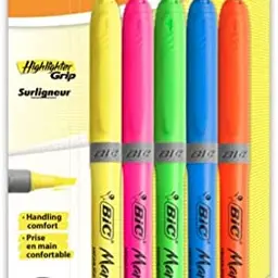 BIC BRITELINER Grip Textmarker in verschiedenen Farben (5er Set)