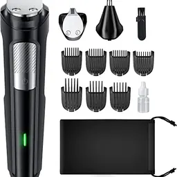 Barttrimmer für Herren, kabelloser All-in-1 Bartschneider & Nasenhaartrimmer, USB wiederaufladbar, wasserdicht