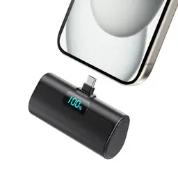 Mini Powerbank 5200mAh, USB C Externer Akku mit LCD Anzeige, Kompatibel mit iPhone 15/16/17 und Samsung S24/S25