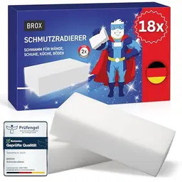 BROX Schmutzradierer – 18 Schwämme – Zauberschwamm für Haushalt, Schuhe & Auto