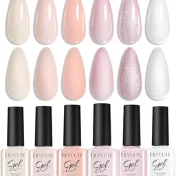 LILY CUTE Milchig-weißer Gel Nagellack - UV Farbgel Set in Geschenkbox für die Maniküre