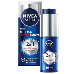 NIVEA MEN Anti-Age 2in1 Power Serum für Männer, Gesichtspflege mit Hyaluron gegen Altersflecken (30 ml)