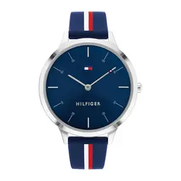 Tommy Hilfiger Damenarmbanduhr mit Blauem Silikonarmband