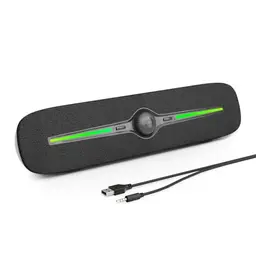 SOULION R90 USB PC Lautsprecher mit bunten LED-Lichtern - Kompakte Soundbar für Desktop und Smartphones