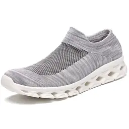 FLARUT Slip-On Sneakers für Herren und Damen - Atmungsaktive Freizeitschuhe (Hellgrau, 38)