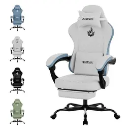 NIONIK Gaming Stuhl mit Fußstütze und Lordosenstütze, höhenverstellbar, für E-Sports, Streaming und Homeoffice