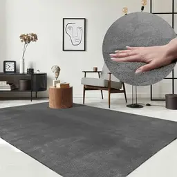 Relax Kuschelt Teppich, Waschbar bis 30 Grad, Super Soft, Anthrazit, 200 x 280 cm