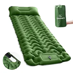 Lineware Selbstaufblasende Camping-Isomatte - Ultraleichte Faltbare Schlafmatte für Outdoor und Zelten in Grün