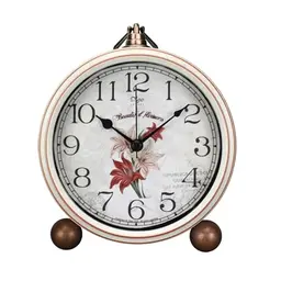 Justup Wecker, Stille Vintage Uhr mit Metallrahmen für Büro, Wohnzimmer oder Schlafzimmer
