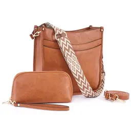 PS PETITE SIMONE Damen Umhängetasche Braun - Crossbody Handtasche für Alltag & Einkaufen