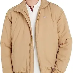 Tommy Jeans Herren Windbreaker Jacke Essential, Stehkragen, Beige, 5XL