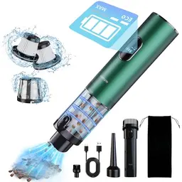 autozen kabelloser Handstaubsauger 4-in-1 mit LED, Licht, Multi-Düsen für Auto, Haus, Büro und Tierhaare