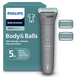 Philips Bodygroom 3000 Herrentrimmer – skin-friendly, 100% waterproof, 80 Min. Laufzeit