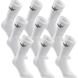 PUMA Sportsocken Crew 18 Paar Pack - Damen und Herren - Weiß - Größe 47-49
