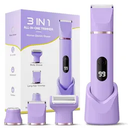 3-in-1 Damen Intimrasierer, Wasserfest, sanft & kabellos für Gesicht, Bikinizone & Beine